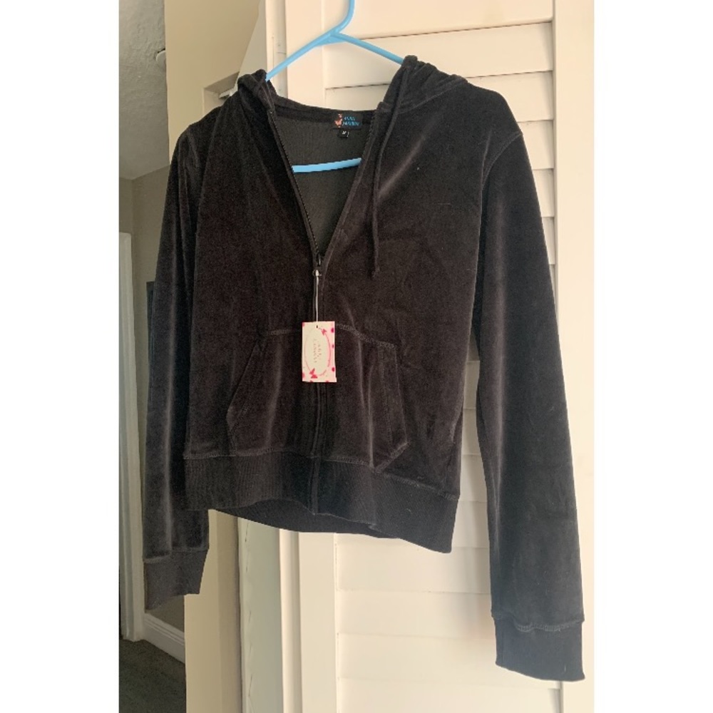 Black velour sweatsuit